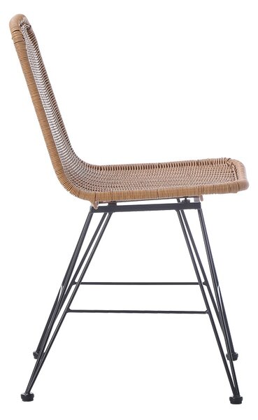 Scaun de grădină Model Pamela, Natural/Negru, 44x58x82 cm