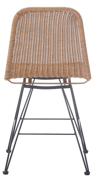 Scaun de grădină Model Pamela, Natural/Negru, 44x58x82 cm