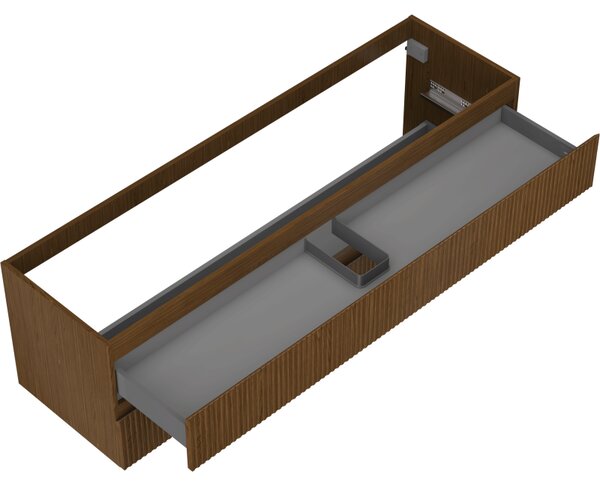 Mexen Rivel, mobilier baie 160 cm, 2 sertare, canelat, nuc, 91A20-16047-2-BFF86