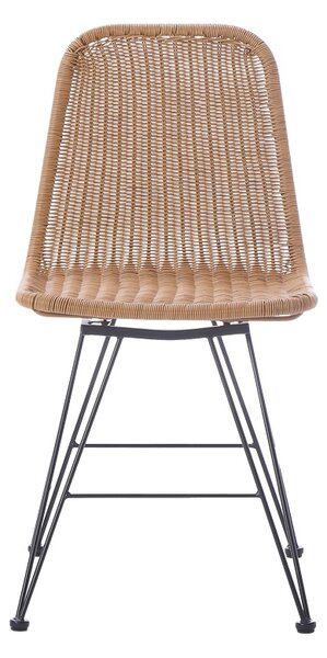 Scaun de grădină Model Pamela, Natural/Negru, 44x58x82 cm