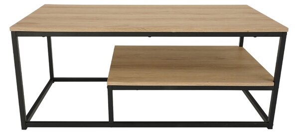 Masuta cafea LARON, stejar deschis/negru, 110x60x45 cm