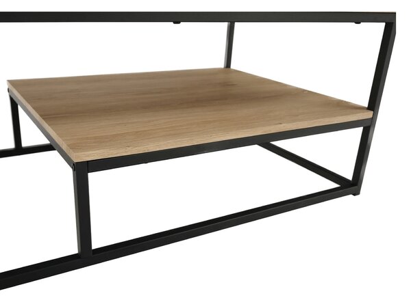 Masuta cafea LARON, stejar deschis/negru, 110x60x45 cm