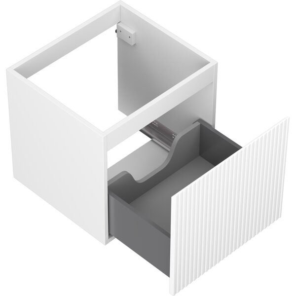 Mexen Rivel, mobilier baie 50 cm, 1 sertar, canelat, alb mat, 91A20-05047-1-BF01