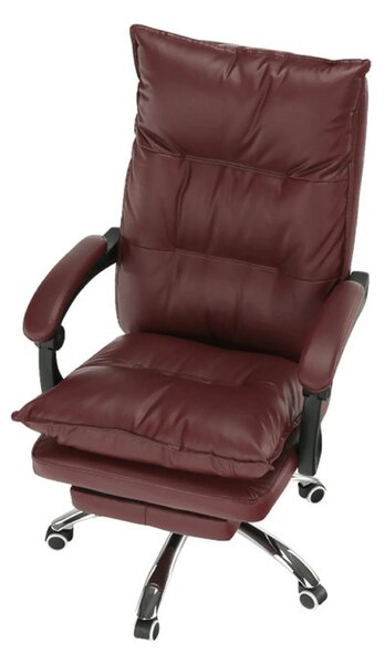 Scaun birou DRAKE, visiniu/crom, piele ecologica/metal, 72x85x111/118