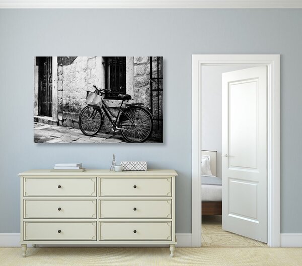 Tablou bicicleta retro în design alb-negru
