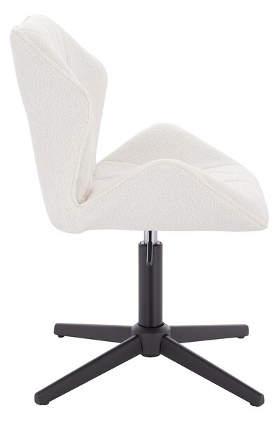 HR212CROSS Scaun Crem Boucle cu Bază Neagră