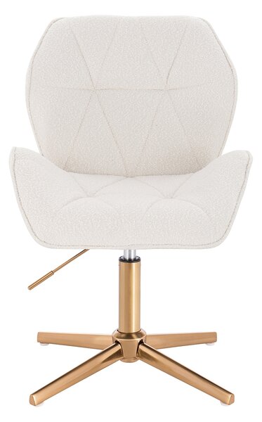 HR212CROSS Scaun Crem Boucle cu Bază Aurie