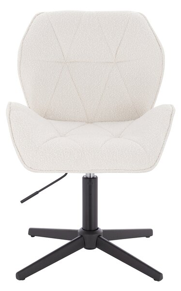 HR212CROSS Scaun Crem Boucle cu Bază Neagră