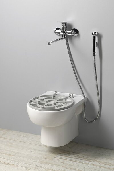 Aqualine Aqualine, Chiuvetă suspendată din ceramică cu grătar 36x52 cm, alb, VKZ02