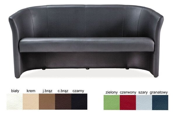 Canapea fixa TM-3 piele ecologica rosie/wenge, 160x60x76