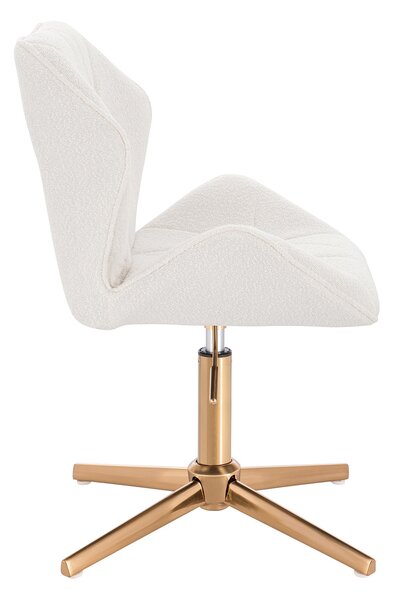 HR212CROSS Scaun Crem Boucle cu Bază Aurie