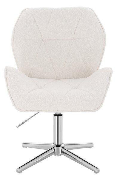 HR212CROSS Scaun Crem Boucle cu Bază Cromata