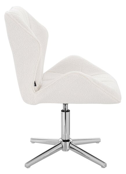 HR212CROSS Scaun Crem Boucle cu Bază Cromata