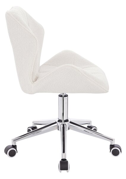 HR212K Scaun Crem Boucle cu Bază Cromata