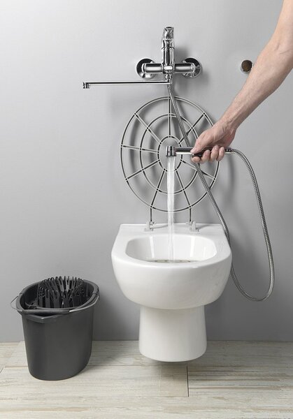Aqualine Aqualine, Chiuvetă suspendată din ceramică cu grătar 36x52 cm, alb, VKZ02