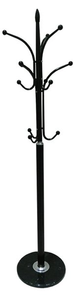 Cuier pom BELVIN, negru, metal/marmura, 37x175 cm