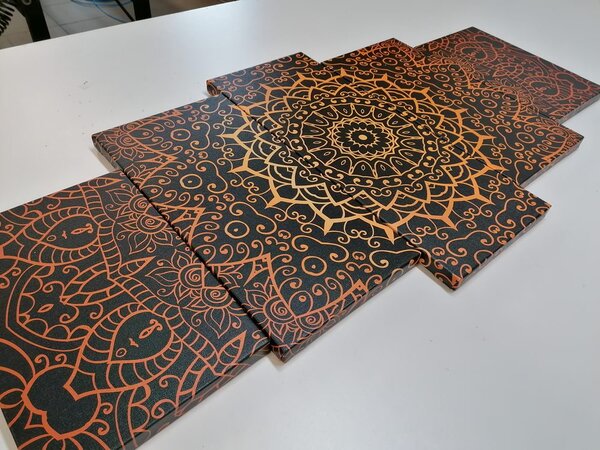 Tablou 5-piese Mandala vintage în stil indian