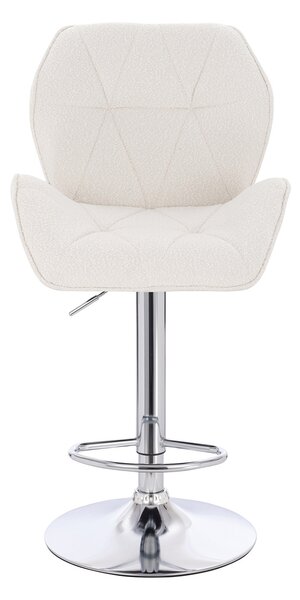 HR212W Scaun Crem Boucle cu Bază Cromata