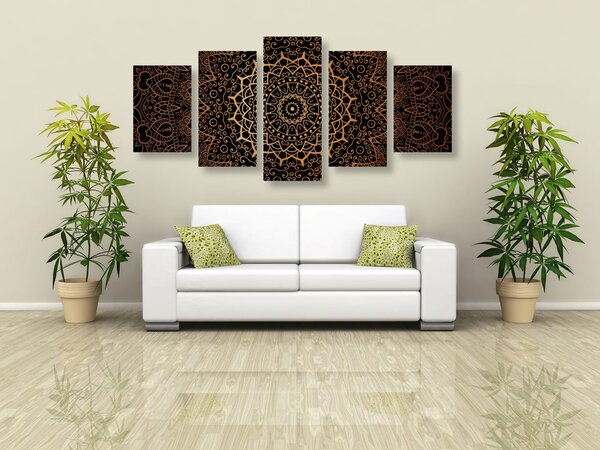 Tablou 5-piese Mandala vintage în stil indian