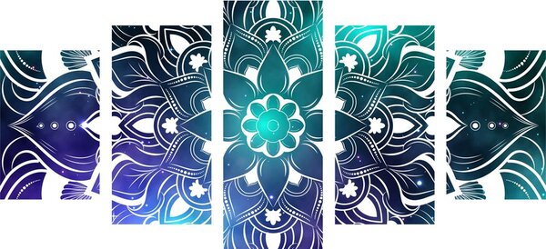 Tablou 5-piese Mandala modernă cu un model oriental