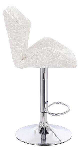 HR212W Scaun Crem Boucle cu Bază Cromata