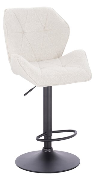 HR212W Scaun Crem Boucle cu Bază Neagră