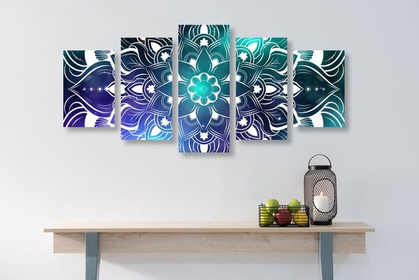Tablou 5-piese Mandala modernă cu un model oriental