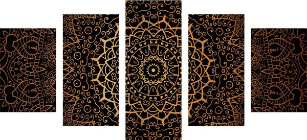 Tablou 5-piese Mandala vintage în stil indian