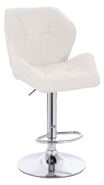HR212W Scaun Crem Boucle cu Bază Cromata