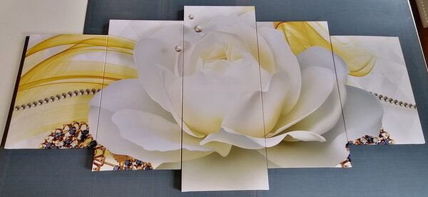 Tablou 5-piese trandafir de lux cu abstracție