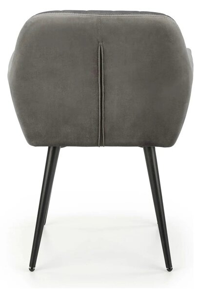 Scaun K429, gri, stofa catifelata/metal, 58x53x80 cm