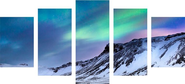 Tablou 5-piese aurora polară norvegiană