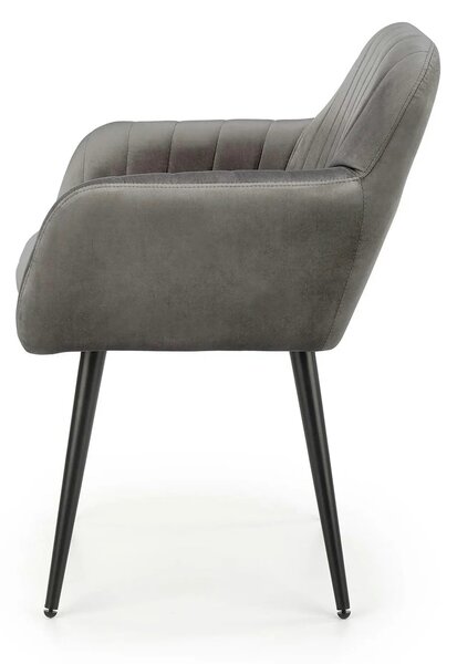 Scaun K429, gri, stofa catifelata/metal, 58x53x80 cm