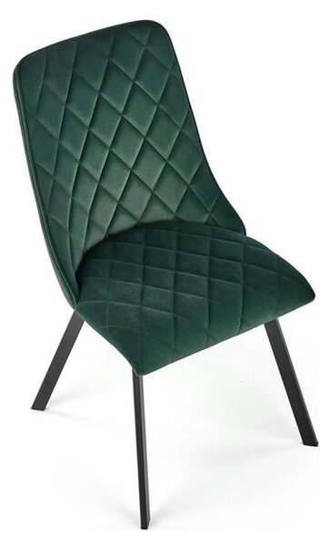 Scaun K450, verde/negru, stofa catifelata/metal, 44x58x85 cm
