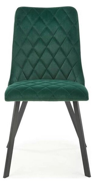 Scaun K450, verde/negru, stofa catifelata/metal, 44x58x85 cm