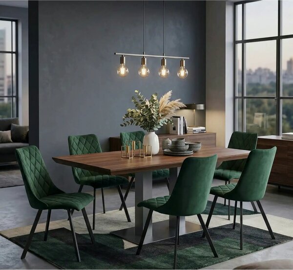 Scaun K450, verde/negru, stofa catifelata/metal, 44x58x85 cm