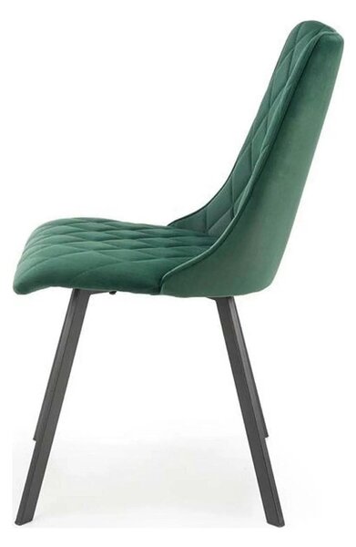 Scaun K450, verde/negru, stofa catifelata/metal, 44x58x85 cm
