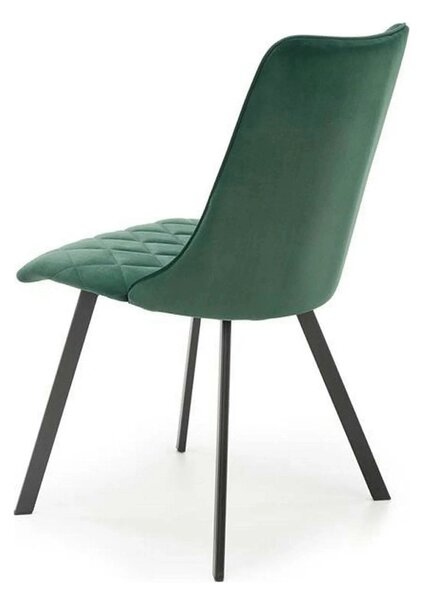 Scaun K450, verde/negru, stofa catifelata/metal, 44x58x85 cm