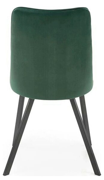 Scaun K450, verde/negru, stofa catifelata/metal, 44x58x85 cm