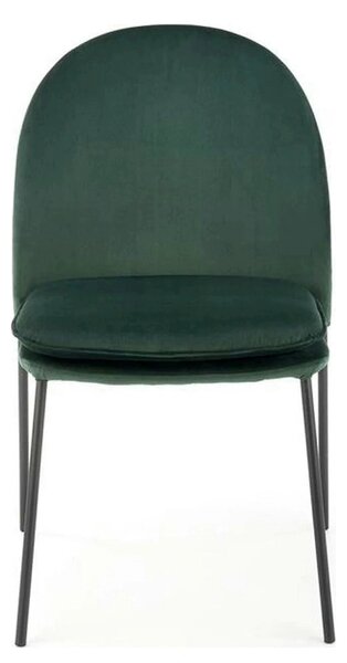Scaun K443, verde/negru, stofa catifelata/metal, 50x58x84 cm