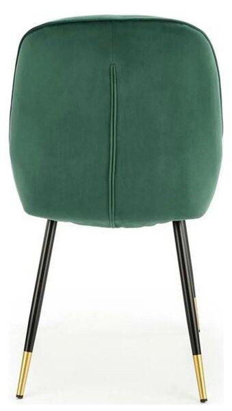 Scaun K437, verde inchis/negru, stofa catifelata/metal, 49x55x88 cm