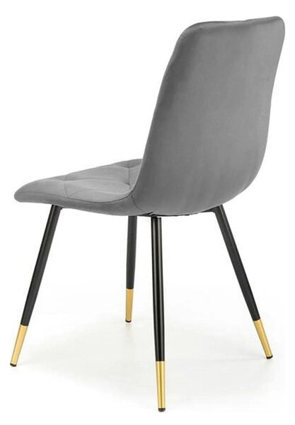 Scaun gri inchis K438, stofa catifelata/metal, 45x50x86 cm