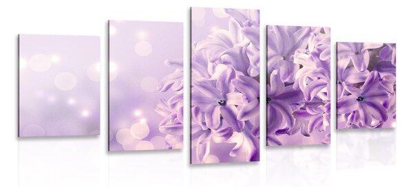 Tablou 5-piese floare violetă de liliac