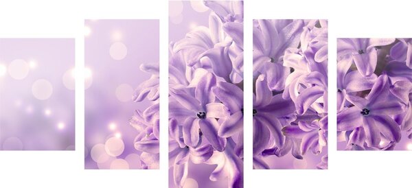 Tablou 5-piese floare violetă de liliac