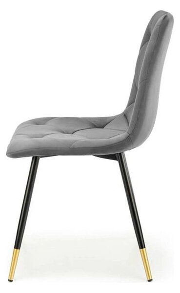Scaun gri inchis K438, stofa catifelata/metal, 45x50x86 cm