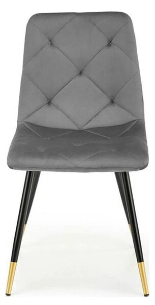 Scaun gri inchis K438, stofa catifelata/metal, 45x50x86 cm