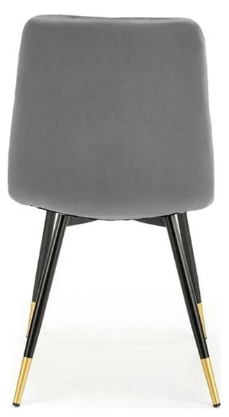 Scaun gri inchis K438, stofa catifelata/metal, 45x50x86 cm