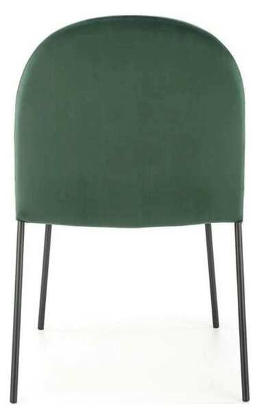 Scaun K443, verde/negru, stofa catifelata/metal, 50x58x84 cm