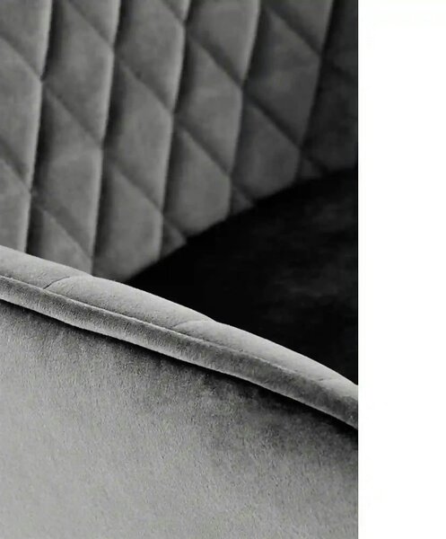 Scaun bar H103, gri - Bluvel 14/negru, stofa catifelata/otel, 55x55x92