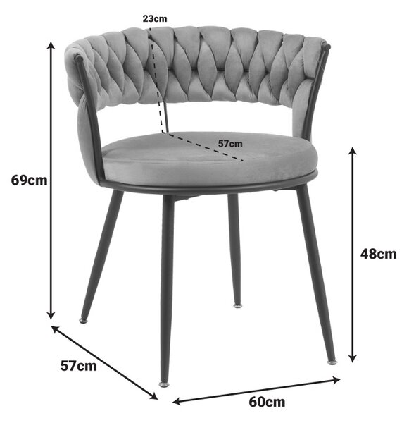 Scaun Alkia Galben 60x57x68 cm